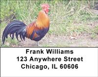 Colorful Roosters Address Labels