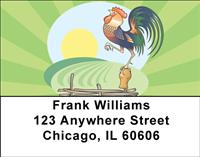 Rooster Illustrations Address Labels