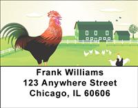 Rooster Illustrations Address Labels