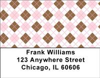 Girly Argyle Address Labels