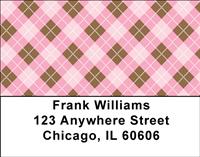 Girly Argyle Address Labels