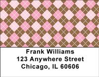 Girly Argyle Address Labels