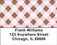 Girly Argyle Address Labels