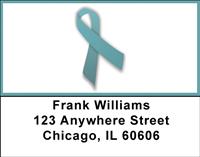 Teal Ribbon Address Labels