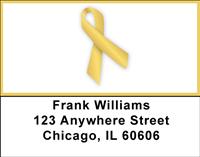Gold Ribbon Address Labels
