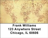 Grunge World Map Address Labels