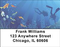 Scuba Silhouettes Address Labels