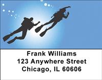 Scuba Silhouettes Address Labels