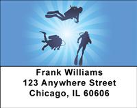 Scuba Silhouettes Address Labels