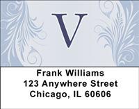 Floral Monogram V Address Labels