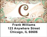 Funky Monogram C Address Labels