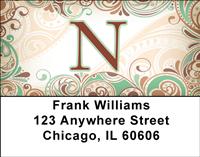 Funky Monogram N Address Labels