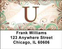 Funky Monogram U Address Labels