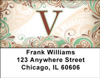 Funky Monogram V Address Labels