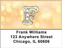 Bling Monogram F Address Labels