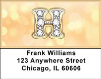Bling Monogram H Address Labels