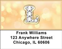 Bling Monogram L Address Labels