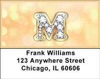 Bling Monogram M Address Labels