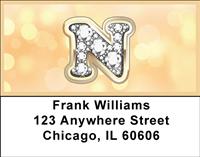Bling Monogram N Address Labels