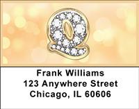 Bling Monogram Q Address Labels