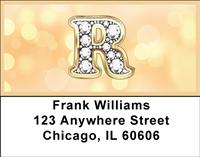 Bling Monogram R Address Labels