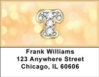 Bling Monogram T Address Labels