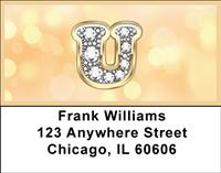 Bling Monogram U Address Labels