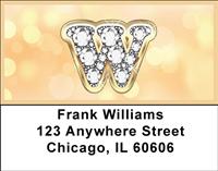 Bling Monogram W Address Labels