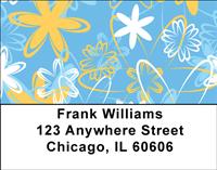 Retro Flowers Address Labels