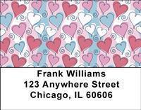 Floating Hearts Address Labels