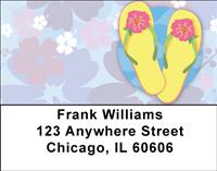 Floral Flip Flops Address Labels