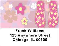 Floral Flip Flops Address Labels