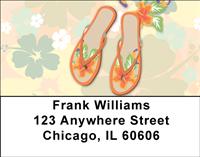 Floral Flip Flops Address Labels
