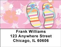 Floral Flip Flops Address Labels