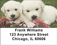 Golden Puppy Pals Address Labels