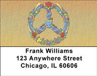 Floral Peace Signs Address Labels