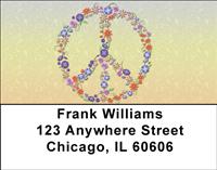 Floral Peace Signs Address Labels