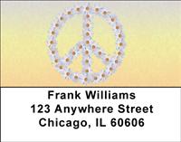 Floral Peace Signs Address Labels