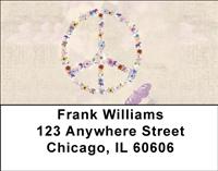 Floral Peace Signs Address Labels