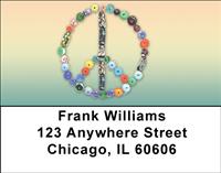 Whimsical Peace Signs Address Labels
