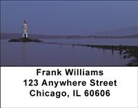 Pier Lighthouses At Night Address Labels