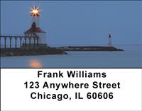 Pier Lighthouses At Night Address Labels