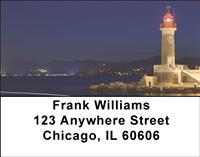 Pier Lighthouses At Night Address Labels
