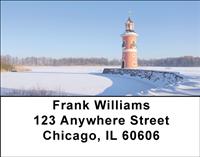 Snowy Lighthouses Address Labels