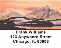 Sunset Snowy Mountains Address Labels