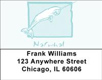 Woodcut Whales Address Labels