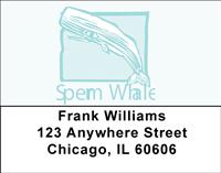 Woodcut Whales Address Labels