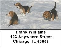 Beagles In The Snow Address Labels