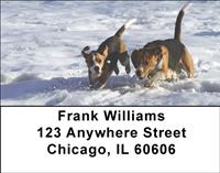 Beagles In The Snow Address Labels