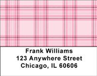 Pink Plaid Address Labels